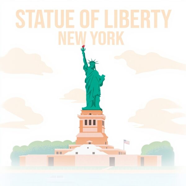 Poster Statue de la Liberté BLN PRINT vintage voyage