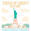 Poster Statue de la Liberté BLN PRINT vintage voyage