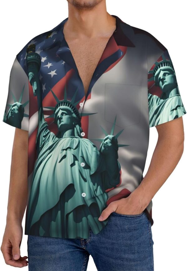 Chemise Statue Liberté DURAGS col cubain manches courtes été-2