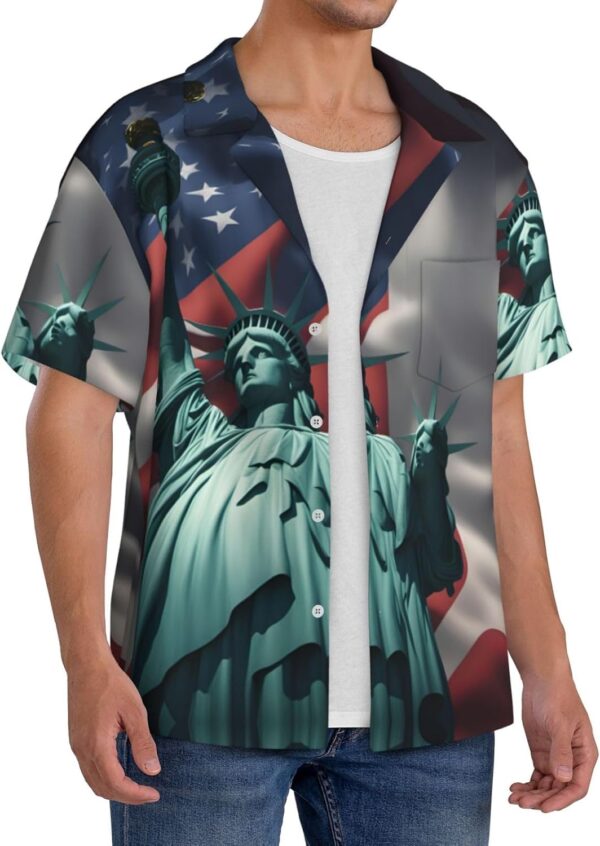 Chemise Statue Liberté DURAGS col cubain manches courtes été-3
