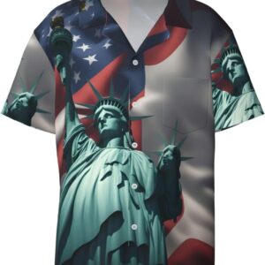 Chemise Statue Liberté DURAGS col cubain manches courtes été-0