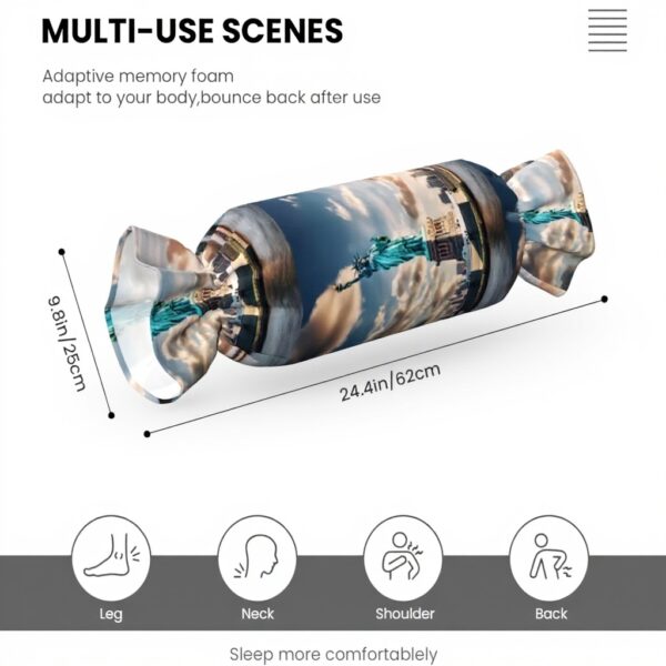 Oreiller cylindrique FBGHHTY Statue Liberté velours doux