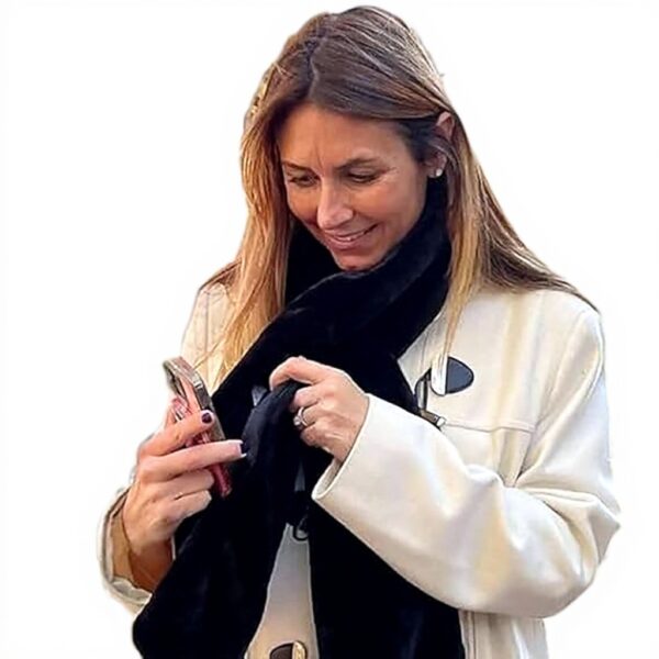 Écharpe en fausse fourrure HOUXIANDOU poche zippée femme