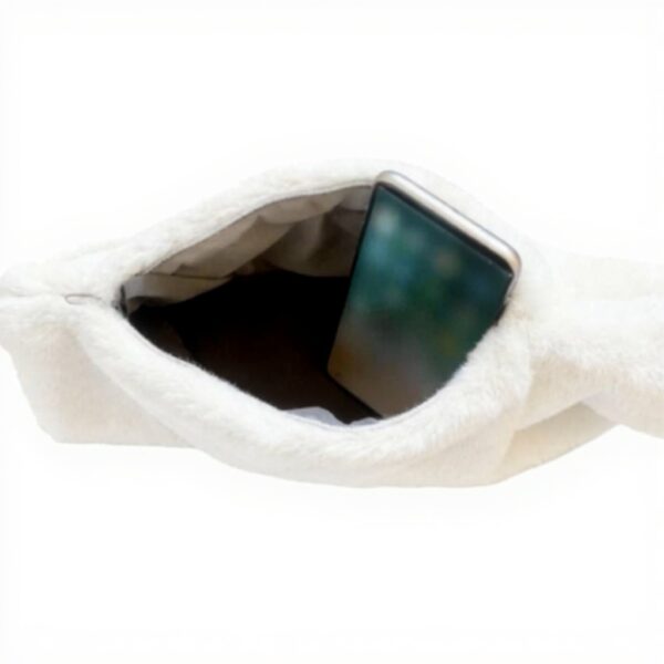 Écharpe en fausse fourrure HOUXIANDOU poche zippée femme