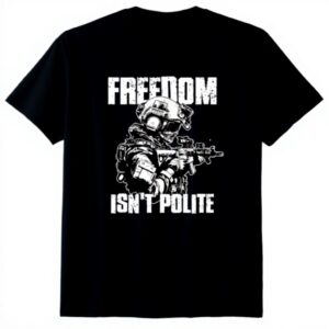 T-shirt militaire vétéran liberté pas polie coton