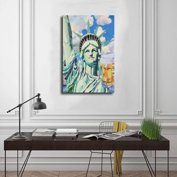 Affiche Statue de la Liberté bière vintage toile décoration-2