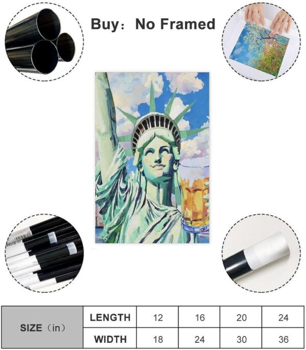 Affiche Statue de la Liberté bière vintage toile décoration-1