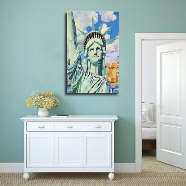 Affiche Statue de la Liberté bière vintage toile décoration-3