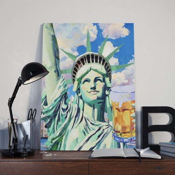 Affiche Statue de la Liberté bière vintage toile décoration-7