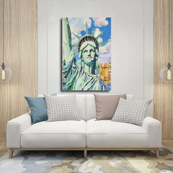 Affiche Statue de la Liberté bière vintage toile décoration-4