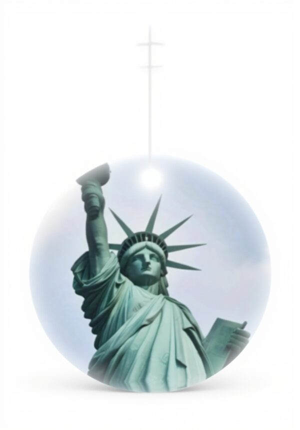 Pendentif Statue Liberté NYC Céramique Décoration Noël