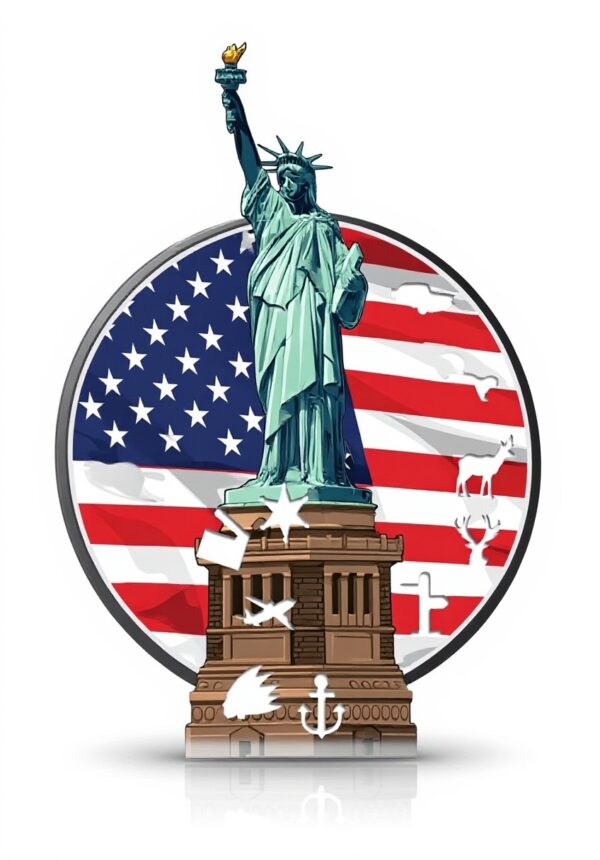 Puzzle Statue de la Liberté Iconic Puzzles Bois Éco-Durable