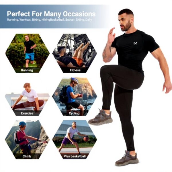 Tee shirt compression homme MEETYOO sport fitness running