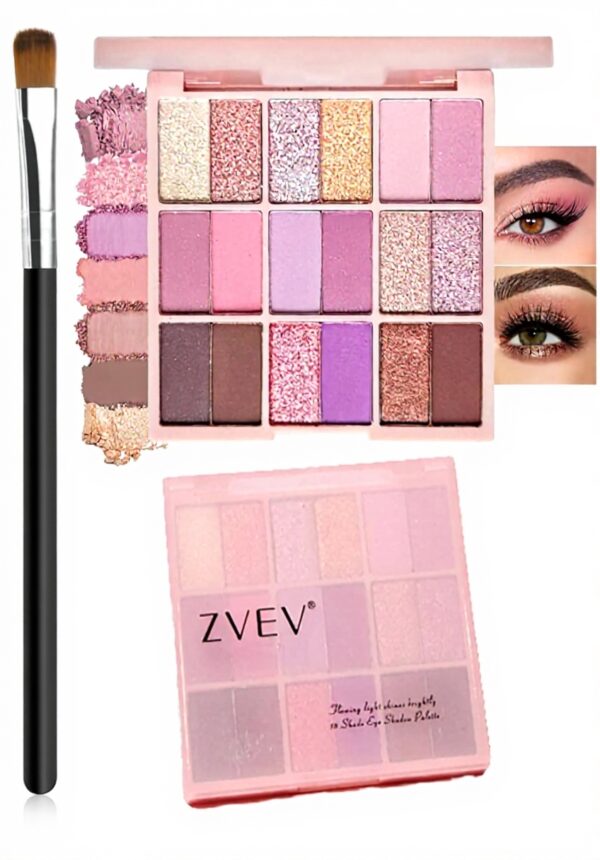 MYGLOAR Palette de fards à paupières, hautement pigmentée, palette de fards à paupières True Signature Bronze, finition crème, mate et chatoyante, 18 nuances mélangeables