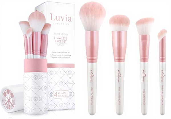Set de pinceaux Luvia Flawless Face, 4 pinceaux véganes