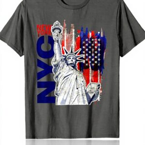 T-shirt New York Statue Liberté USA Homme Bahaas Tee Léger