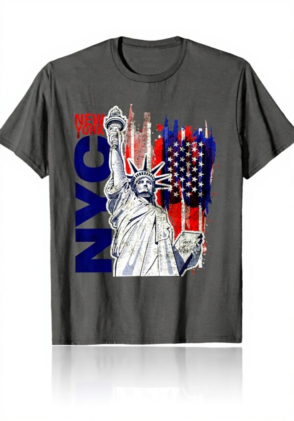 T-shirt New York Statue Liberté USA Homme Bahaas Tee Léger