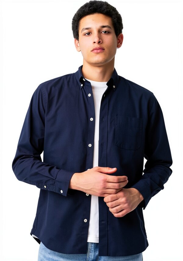 Chemise boutonnée homme Gap popeline col classique lavable-0