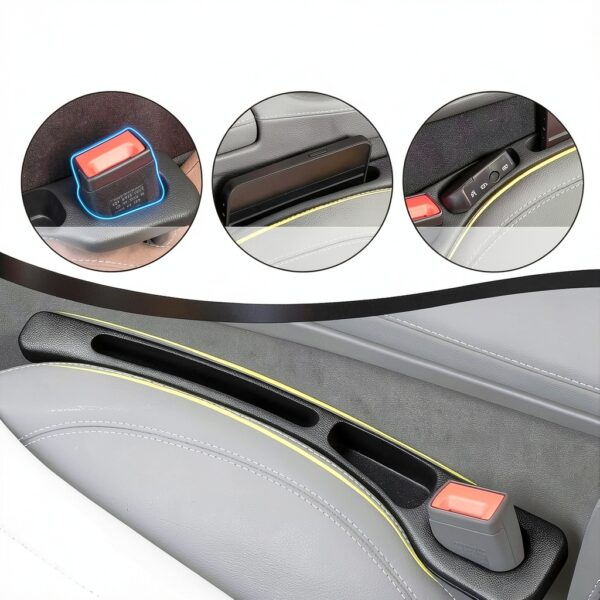 Car seat gap filler Hongoen cuir PU rangement sécurisé-2