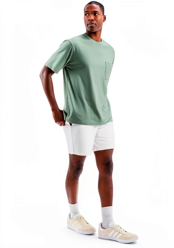 T-shirt GAP homme coton doux coupe droite sauge-1
