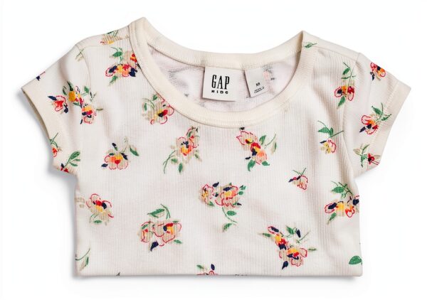 Chemise manches courtes fille GAP Blanc motifs douce-3
