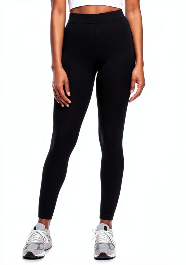 Legging Gap Femme Coupe Mi Haute Jersey Extensible Noir-2