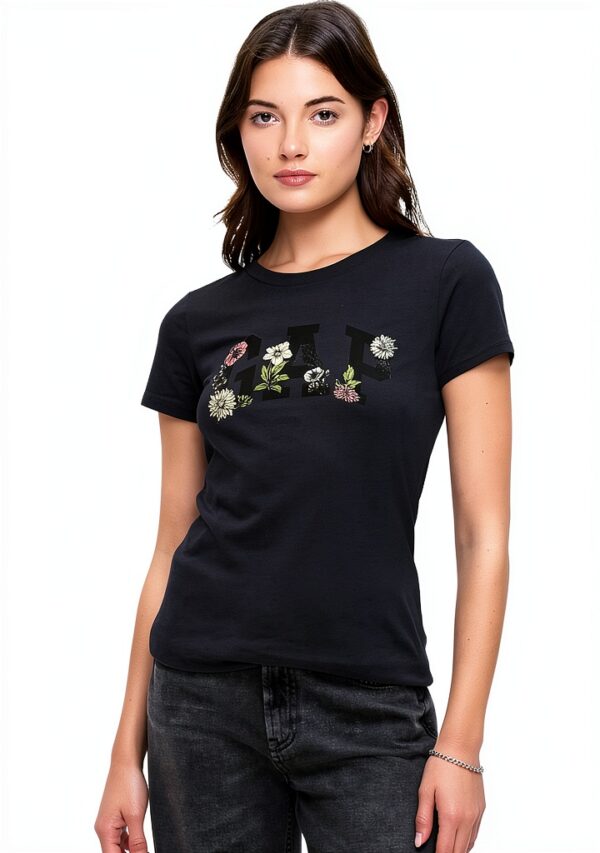T-shirt GAP femme col rond manches courtes coton-0