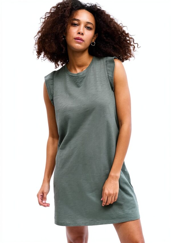 Robe Gap été femme coton col rond manches courtes-0
