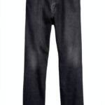 Jean Droit Gap Homme Denim Noir Délavé Confortable-0