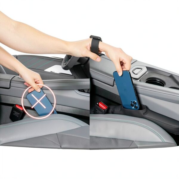Bouchon interstice auto JNNJ cuir microfibre organisateur-5