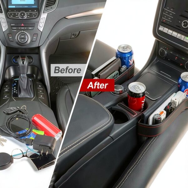 Organisateur de siège auto SSyang cuir portable rangement-6