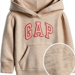 Sweat à capuche GAP bébé fille polaire douce gris-0