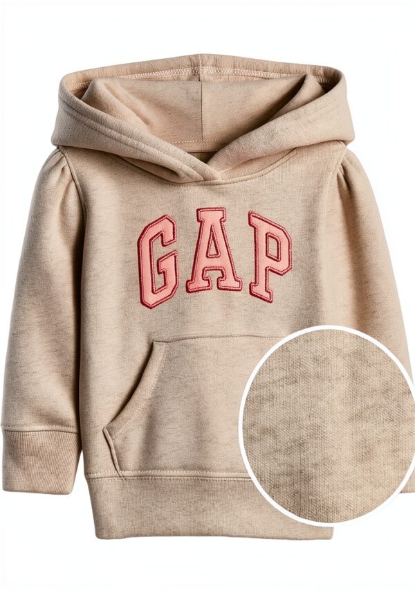 Sweat à capuche GAP bébé fille polaire douce gris-0