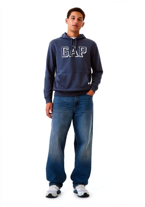 Sweat à capuche GAP Homme coton polyester bleu marin profond-2