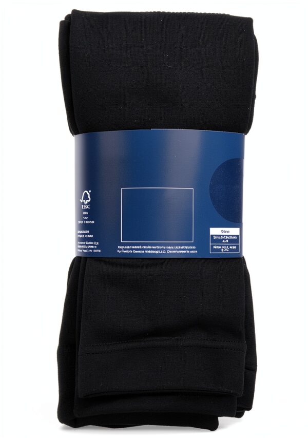 Collants sans couture GAP Noir véritable texture côtelée-3