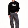 Sweat GAP Homme Noir Polaire Logo Signature Capuche-3