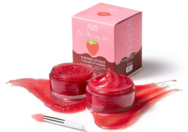 Kit soin lèvres ANAiRUi masque baume gommage sucre baies