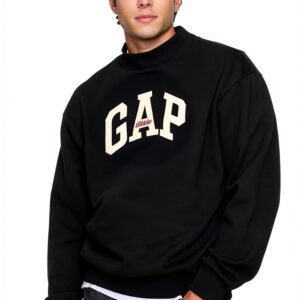 Sweat GAP Homme Noir Polaire Logo Signature Capuche-0