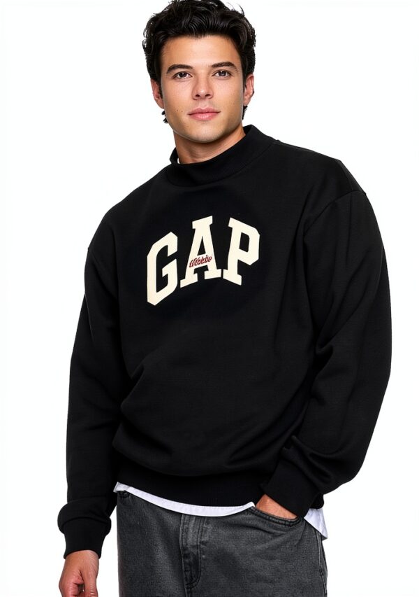 Sweat GAP Homme Noir Polaire Logo Signature Capuche-0