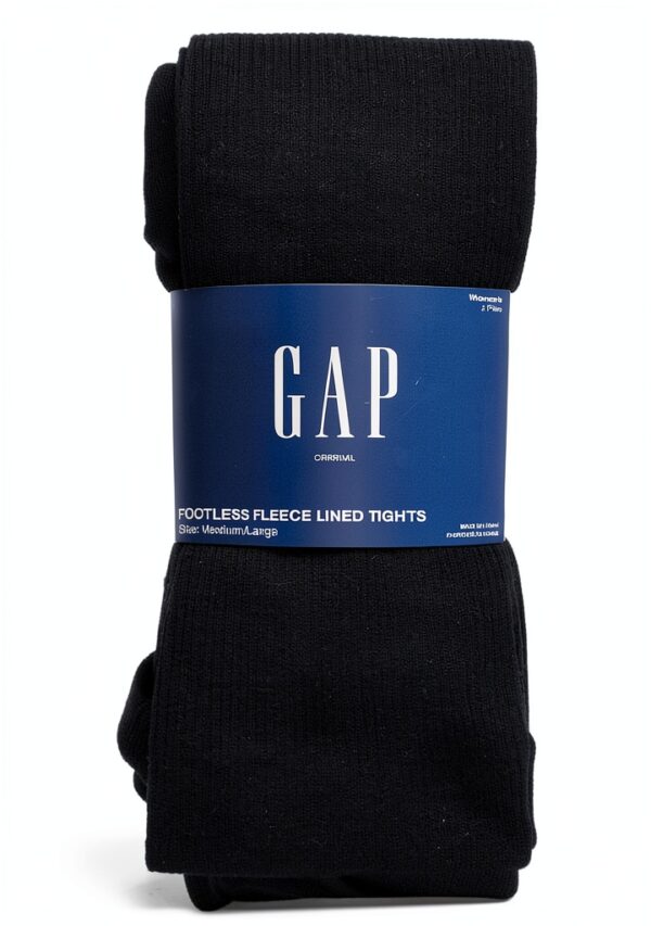 Collants sans couture GAP Noir véritable texture côtelée-2