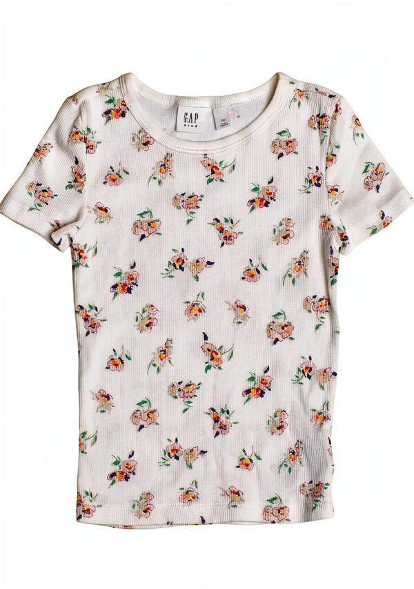 Chemise manches courtes fille GAP Blanc motifs douce-0