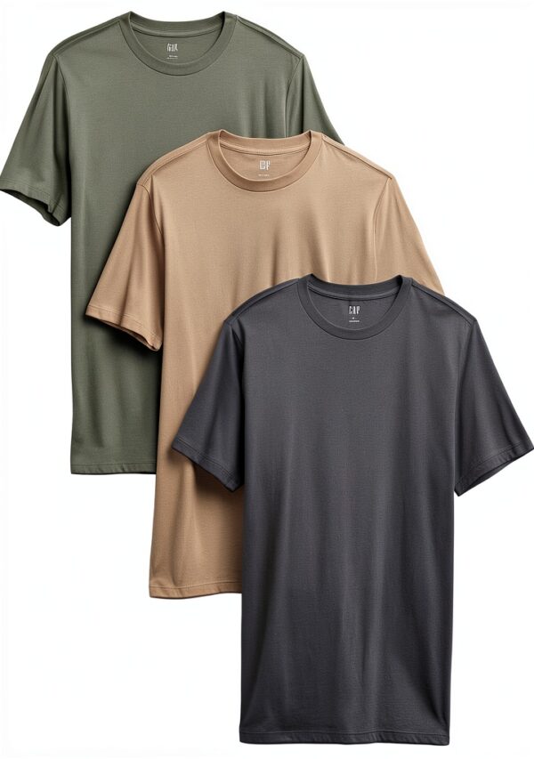 T-shirt Gap Homme Tricot Doux Manches Courtes Vert Mesculen-0
