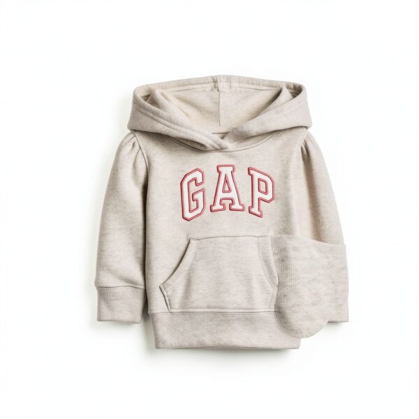 Sweat GAP bébé fille polaire douce zippé gris chiné-1
