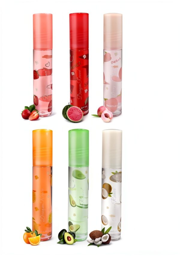 NebulaGlam Brillants À Lèvres Fruits Roll On Hydratant 6 PCS