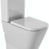Couvercle WC Roca Supralit carré acier inoxydable blanc-2