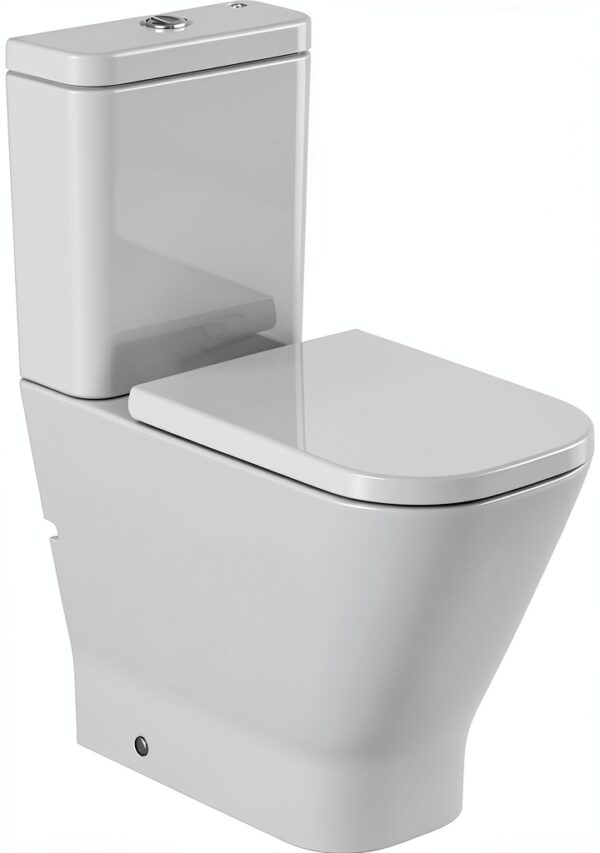 Couvercle WC Roca Supralit carré acier inoxydable blanc-2