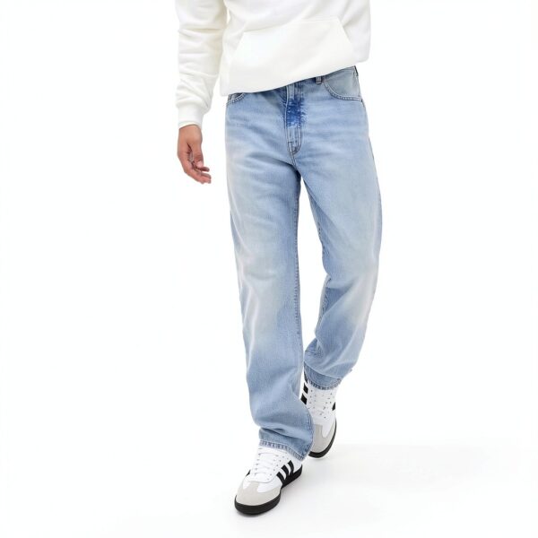 Jean Droit Gap Homme Délavé Clair Denim Confortable-1