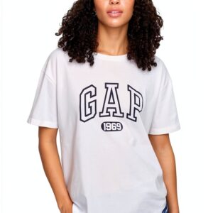 T-shirt GAP femme coton doux logo classique manches courtes-0