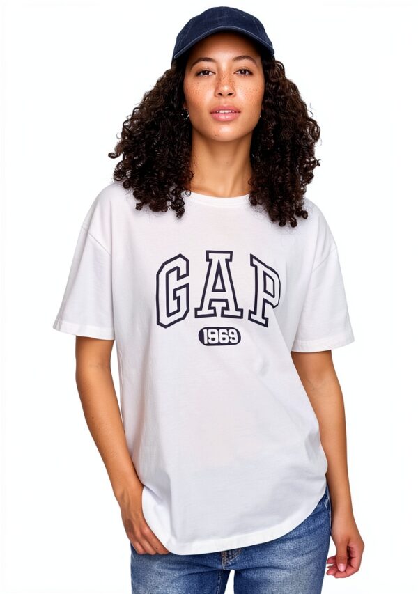 T-shirt GAP femme coton doux logo classique manches courtes-0