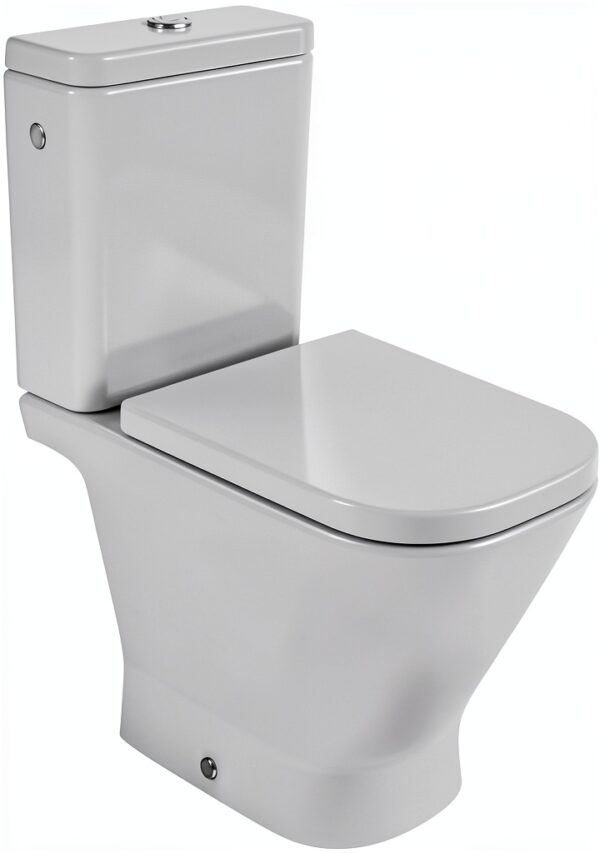 Couvercle WC Roca Supralit carré acier inoxydable blanc-1